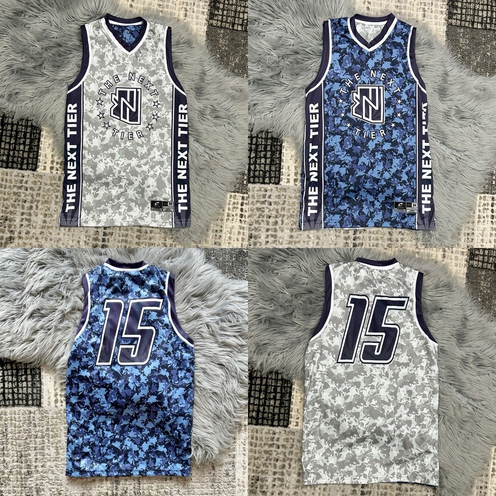 The Next Tier Basketball Reversible Jersey Navy/White Youth Med #15 (MSRP $70)